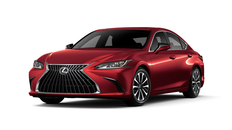 Exterior of the Lexus ES 350 shown in Matador Red Mica.